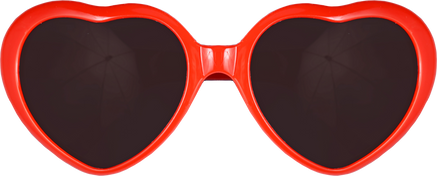 Red Heart Shaped Sunglasses Cutout